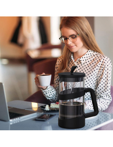 Prensa Francesa RAINBEAN 1000 ml Vidrio para Café y Té