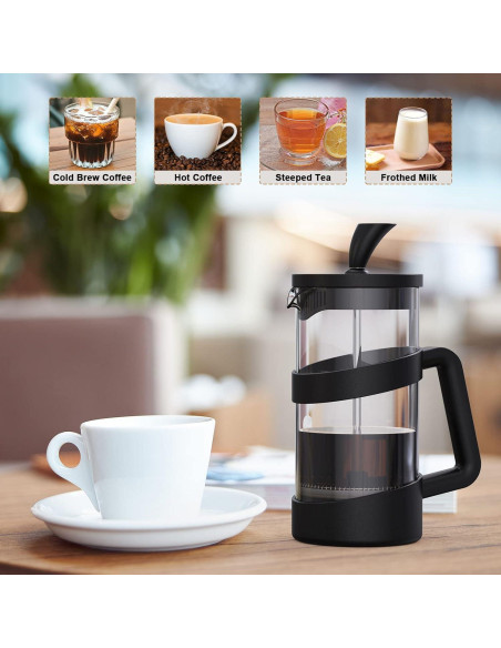 Prensa Francesa RAINBEAN 1000 ml Vidrio para Café y Té