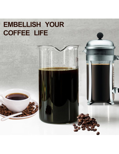 Reemplazo de Vidrio para Prensa Francesa TEITEAI 1L Apto Lavavajillas