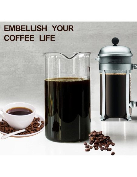 Reemplazo de Vidrio para Prensa Francesa TEITEAI 1L Apto Lavavajillas