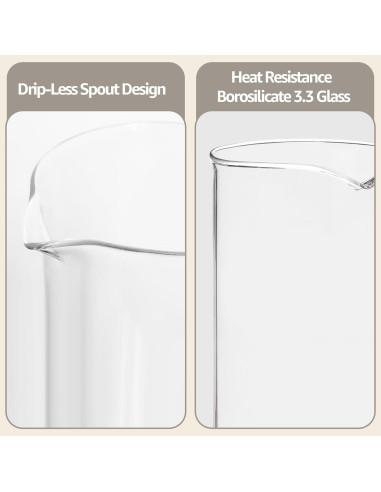 Reemplazo de Vidrio para Prensa Francesa TEITEAI 1L Apto Lavavajillas