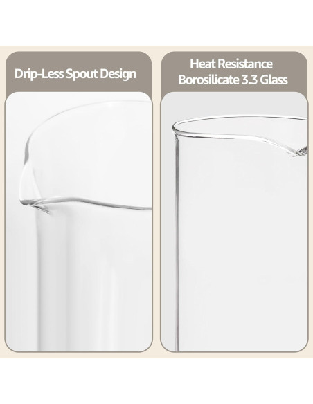 Reemplazo de Vidrio para Prensa Francesa TEITEAI 1L Apto Lavavajillas