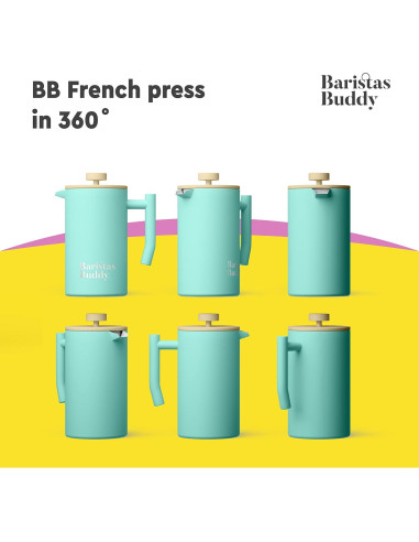 Cafetera Prensa Francesa BaristasBuddy 1L Aislada Azul