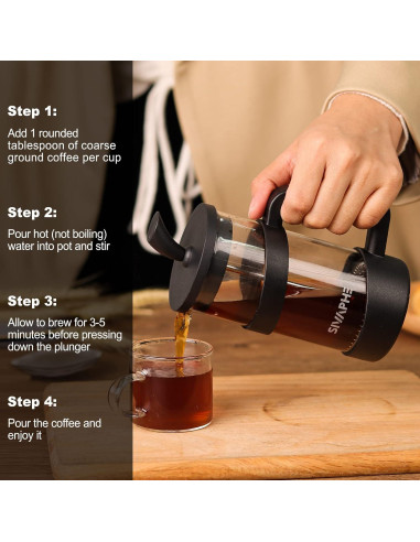 Cafetera Prensa Francesa Sivaphe 12oz Borosilicato Manual