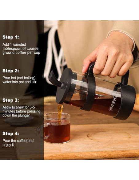 Cafetera Prensa Francesa Sivaphe 12oz Borosilicato Manual
