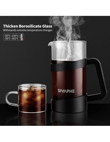 Cafetera Prensa Francesa Sivaphe 12oz Borosilicato Manual