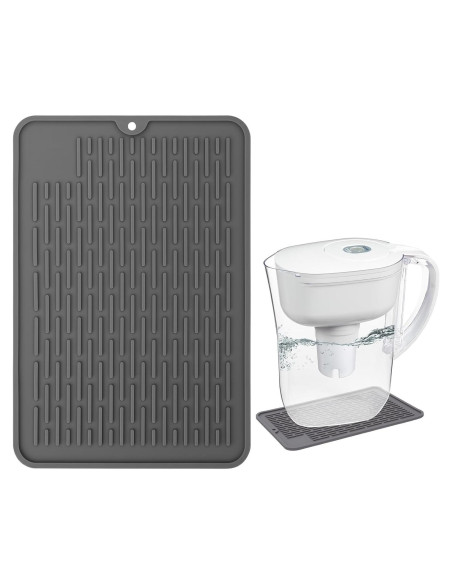 Tapete Secador de Silicona Palksky para Jarra Brita 30x20cm Gris