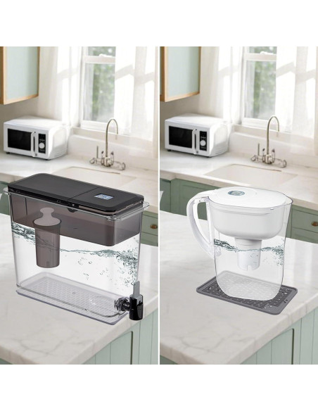 Tapete Secador de Silicona Palksky para Jarra Brita 30x20cm Gris