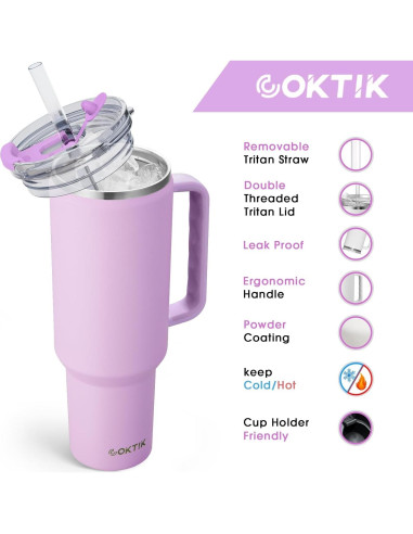 Taza de viaje COKTIK 50oz acero inoxidable a prueba de fugas
