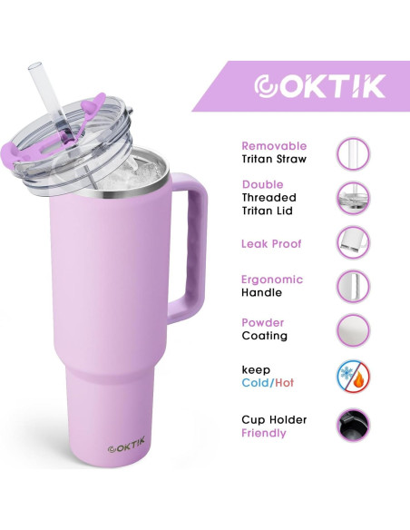 Taza de viaje COKTIK 50oz acero inoxidable a prueba de fugas