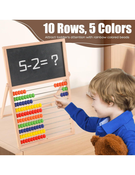 Ábaco de Madera Ranqibo Doble Cara con 100 Números Magnéticos