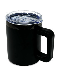 Taza de Café Aislada FunTrans 10 oz Acero Inoxidable Negro