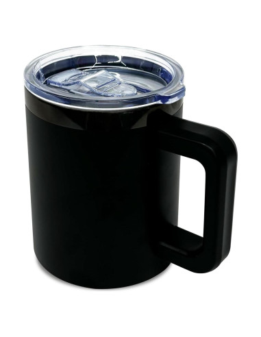 Taza de Café Aislada FunTrans 10 oz Acero Inoxidable Negro