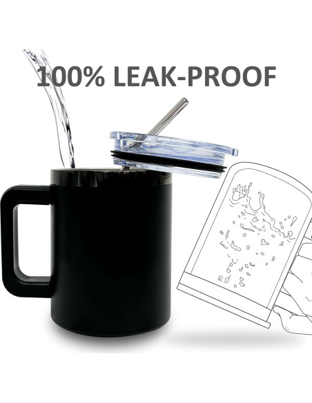 Taza de Café Aislada FunTrans 10 oz Acero Inoxidable Negro