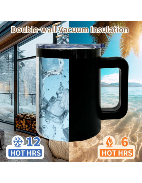 Taza de Café Aislada FunTrans 10 oz Acero Inoxidable Negro