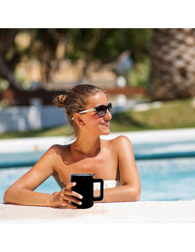 Taza de Café Aislada FunTrans 10 oz Acero Inoxidable Negro