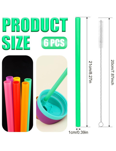 6 Pajitas Reutilizables Gosknor para Owala FreeSip 0.71L y 0.95L