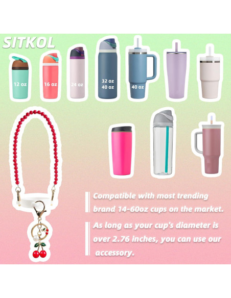 Juego de Correa y Llaveros SITKOL para Botellas Owala 24-40 oz