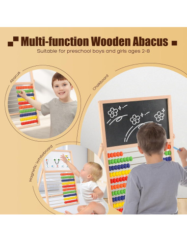 Ábaco de Madera Ranqibo Doble Cara con 100 Números Magnéticos