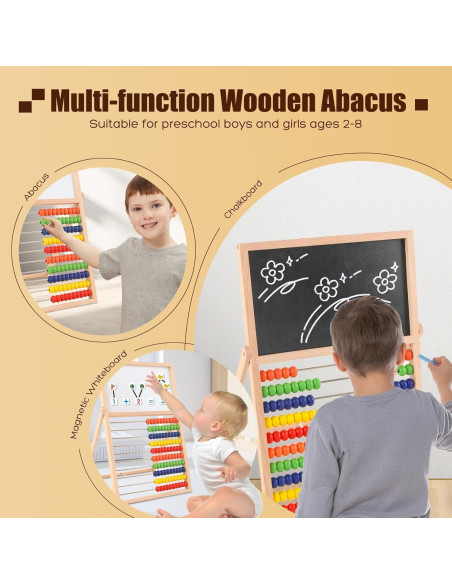 Ábaco de Madera Ranqibo Doble Cara con 100 Números Magnéticos