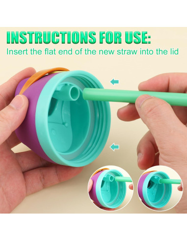 6 Pajitas Reutilizables Gosknor para Owala FreeSip 0.71L y 0.95L