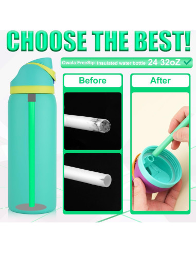 6 Pajitas Reutilizables Gosknor para Owala FreeSip 0.71L y 0.95L