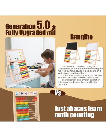 Ábaco de Madera Ranqibo Doble Cara con 100 Números Magnéticos