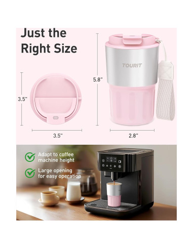 Taza de Café de Viaje TOURIT 0.47L Acero Inoxidable Aislada
