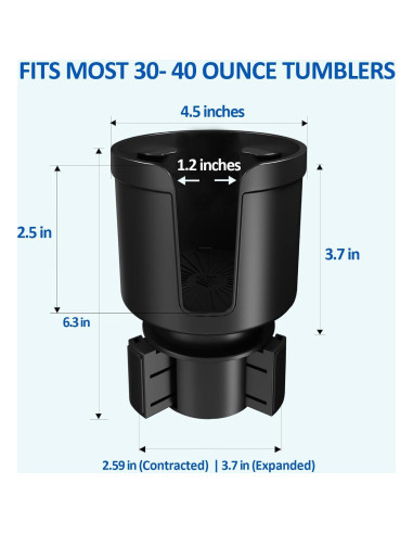 Expansor Soporte Tazas Coche Digital Nc Modelo 395 Negro