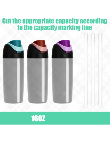 6 Pajillas Reemplazo Owala FreeSip Niños 16oz + Cepillo Limpieza