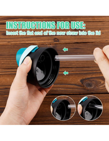 6 Pajillas Reemplazo Owala FreeSip Niños 16oz + Cepillo Limpieza