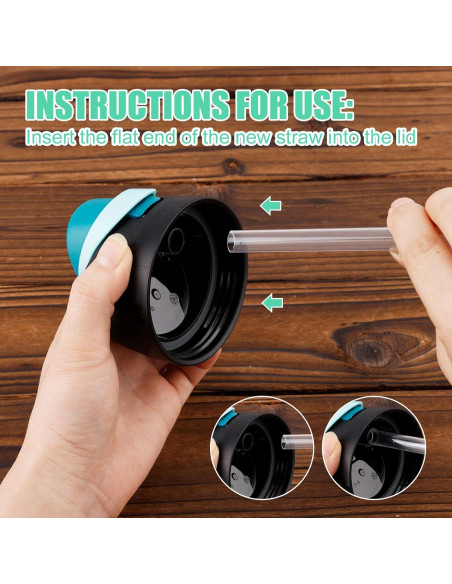 6 Pajillas Reemplazo Owala FreeSip Niños 16oz + Cepillo Limpieza