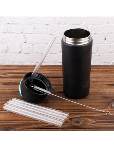 6 Pajillas Reemplazo Owala FreeSip Niños 16oz + Cepillo Limpieza