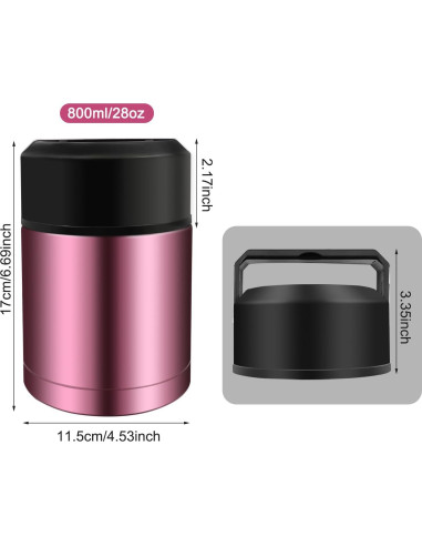 Termo de Sopa Zalaxt 0.83L Acero Inoxidable Aislado