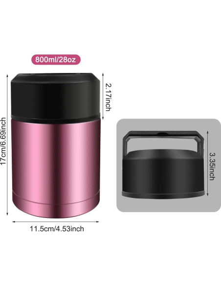 Termo de Sopa Zalaxt 0.83L Acero Inoxidable Aislado