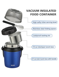 Contenedor Térmico MAXSO 32 oz Acero Inoxidable Azul 2