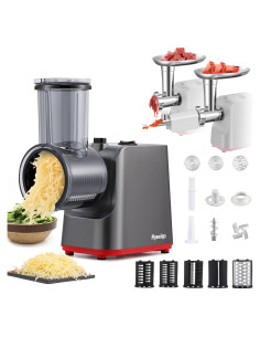 Rallador de Queso Eléctrico Flyseago 5 en 1 con 5 Cuchillas