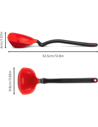 Cuchara de Servir Plegable Dreamfarm Fladle 1/2 Taza Silicona Roja