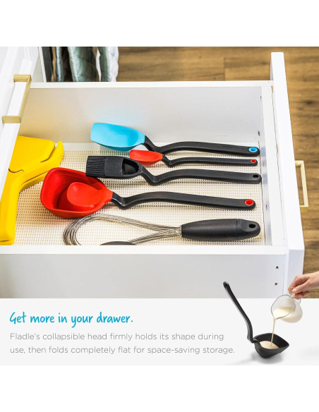 Cuchara de Servir Plegable Dreamfarm Fladle 1/2 Taza Silicona Roja