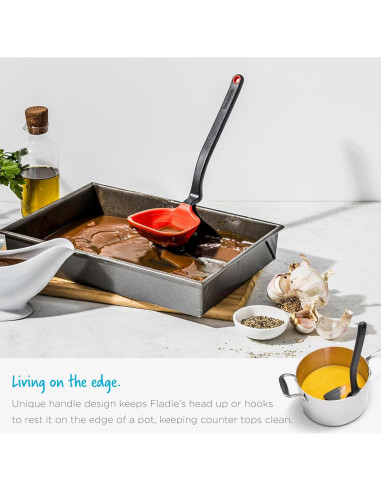 Cuchara de Servir Plegable Dreamfarm Fladle 1/2 Taza Silicona Roja