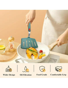 Espátula de Silicona EJOEXQU Ancha con Ranuras 27.4x15 cm 2