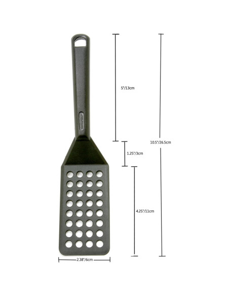 Espátula de Cocina Norpro Negra con Agujeros 25.5 cm