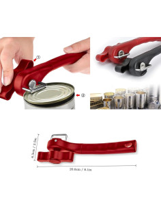 Abrebotellas Manual Hobbyme de Acero Inoxidable Rojo 20.6cm 2