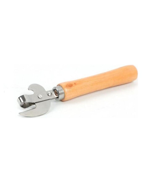 Abre Latas Manual FANTIA de Acero Inoxidable con Mango de Madera