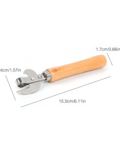 Abre Latas Manual FANTIA de Acero Inoxidable con Mango de Madera 2