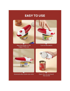 Abrelatas Eléctrico Reemix Rojo Automático para Latas 2