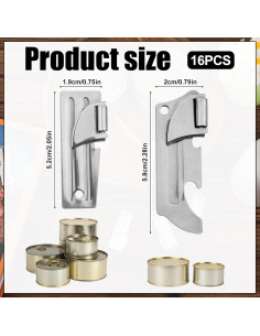 16 Abrelatas Manuales de Acero Inoxidable Gosknor para Camping 2