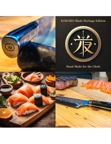 Cuchillo de Chef KOKORO 20.32 cm Forjado a Mano Full Tang