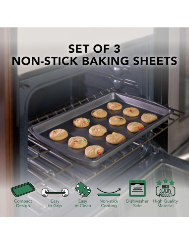 Juego de Bandejas para Hornear Nifty - Set de 3 Acero Antiadh.