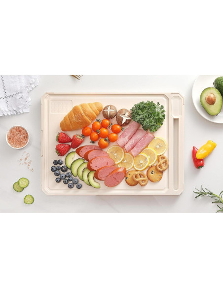 Tabla de Cortar Doble Lado Moreffy Acero Inoxidable 43.2x30.5 cm